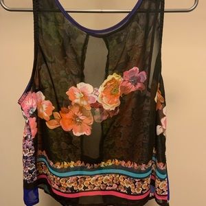 miroa sheer floral tank top